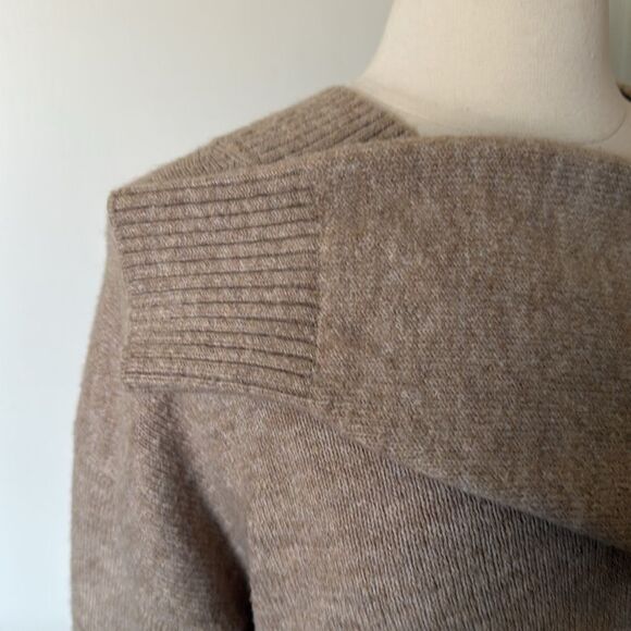 Mango MNG V-Neck‎ Sweater Small Taupe Knit Long Sleeve Casual Pullover - Picture 4 of 8
